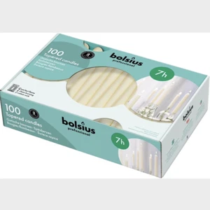 BOLSIUS TAPERED DINNER IVORY CANDLES PACK OF 100 PARTY WEDDING PARTY DECOR - Imagen 1 de 2