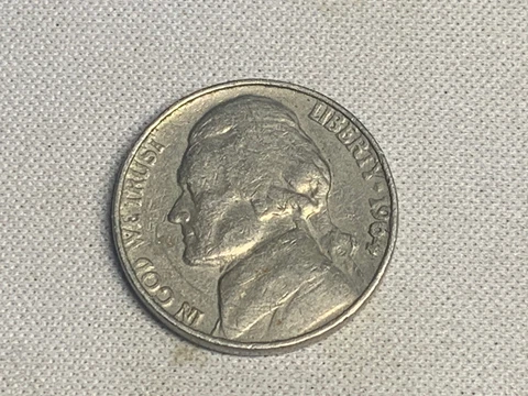 Rare 1964 Jefferson Nickel l No Mint Mark l Raised Rim l Highly Sought After Cover