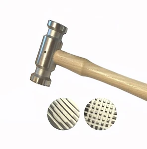 Texturing Hammer Double Sided Design B (Checkered and Stripes). J1098 - Picture 1 of 4