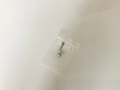 Piercing de cristal transparente mariposa flor ombligo ombligo anillo joyería corporal Foto 1 de 3