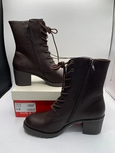 Sun + Stone Women's Choco Sheilaa Lace Up Zip Lug Combat Booties Size 8M NIB - Picture 1 of 5