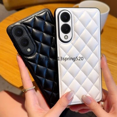 Elegante funda de cuero con rejilla híbrida a prueba de golpes para Samsung Galaxy S25 Edge Foto 1 de 4