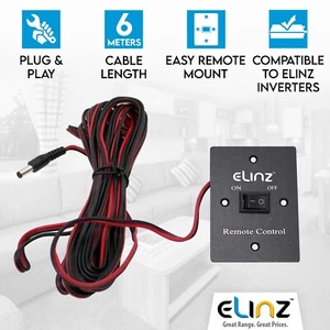 Wired Remote Control for Elinz Power Inverter 12V 24V Car Caravan Camping 6m - Picture 1 of 6