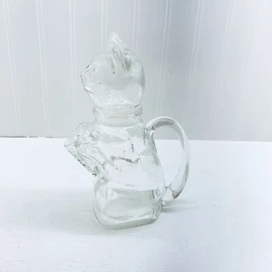 Vintage Clear Glass Cat Milk Jug ,Pitcher, Creamer - Picture 1 of 10