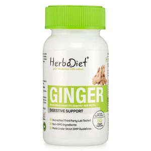 Ginger Root Extract Capsules 5% Gingerols Digestion, Nausea, Immune System Boost - Picture 1 of 4