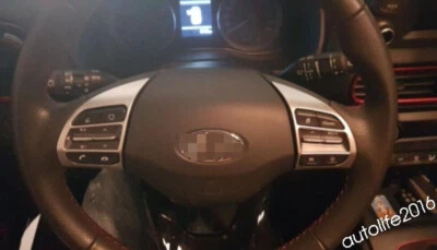 Accessories Car Steering Wheel Button Frame Trim Kit For Hyundai Kona 2018- 2021 - Imagem 1 de 4