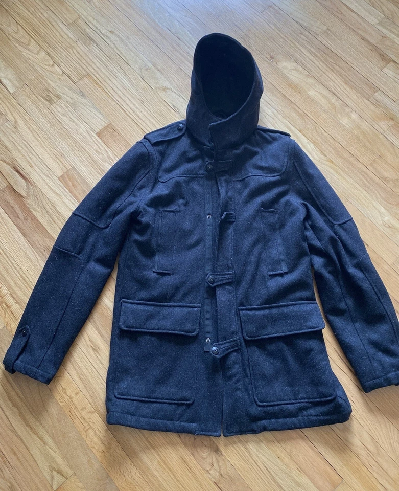 Steve Madden Hombre Mediano, Capucha Negro Chaquetón Streetwear Exterior Chaqueta Foto 1 de 4