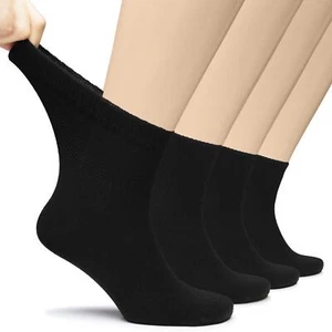 Hugh Ugoli Diabetic Socks for Men Loose Ankle Socks Bamboo Extra-Wide Thin Se... - Picture 1 of 5