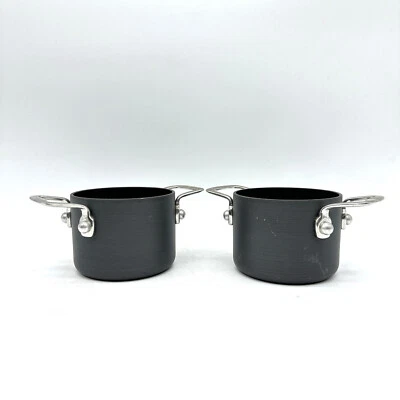Set of 2 Cook's Essentials Mini Pots Hard Anodized Nonstick 5/8Qt/0.59L Handles - Image 1 of 4
