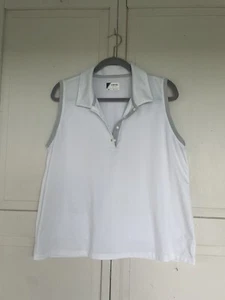 Izod Golf Womens Top Shirt XX Large Sleeveless Snap Lightweight White - Picture 1 of 7