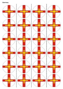 24X PRECUT GUERNSEY FLAG FOOTBALL EDIBLE WAFER PAPER, CUPCAKE, CAKE TOPPERS 1195 - Picture 1 of 1