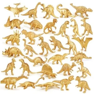 Gold Mini Dinosaur Figures Toys 48PCS Party Favors Supplies Birthday Dino gold - Picture 1 of 7