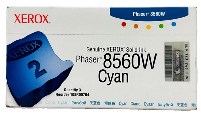 New Genuine Xerox 8560W Cyan Solid Ink Cartridges In Box - Image 1 of 2