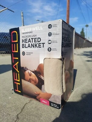 Heated Blanket: Sleep Well by Biddeford Microplush Heated Blanket - Image 1 of 4