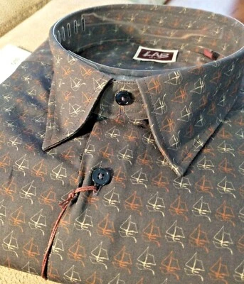 NUEVO CON ETIQUETAS Pal Zileri LAB Hombre 17 1/2(44)(Hombre XL EE. UU.) Camisa Manga Larga Con Botones Foto 1 de 4