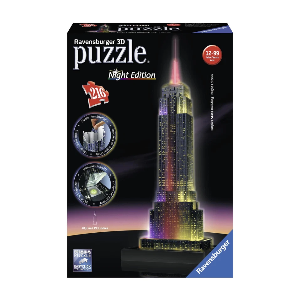 Ravensburger 3d Puzzle Night Edition 216 Empire State Building