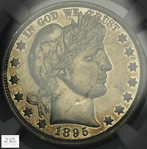 1895 Proof Barber Silver Half Dollar 50C NGC PR AU Details - Cleaned - Picture 1 of 6