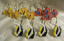 Fish Themed Shower Curtain Hook Set 12 Pieces