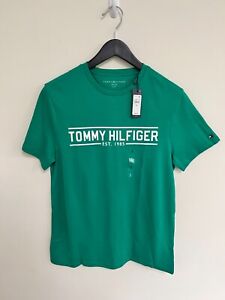 Tommy Hilfiger Men's Short Sleeve T-Shirt Barney Tee  Logo Print Crew Neck