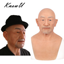 KnowU Halloween mascherata in silicone realistica vecchio maschio testa oggetti di scena difficili