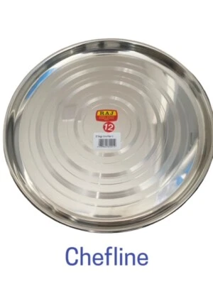 CHEFLINE Stainless Steel Round Thali/Tray/Plate, Serving Dish Indian 6" 7" 8" 9" 10" 11"