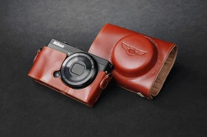 Handmade Genunie real Leather full Camera Case cover bag for Nikon COOLPIX P330 - Picture 1 of 7
