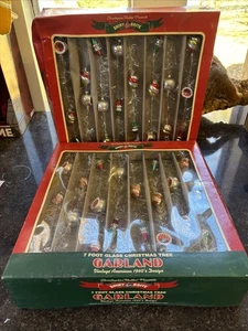 Neu Radko Shiny Brite Silber Lametta Kugel Glas Girlande Weihnachten 7ft grün rot - Bild 1 von 6