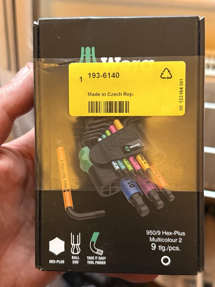 Wera HexPlus 9-Piece Ball End Hexagon Allen Key Set Stubby Metric Allen Key Set - Image 1 of 1