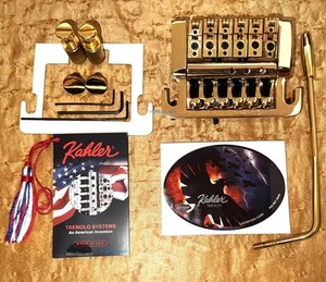 Kahler 7200-GX Gold Hybrid 6-String Guitar Bridge Stud Mount Used - Picture 1 of 7