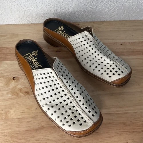 Zapatos cómodos sin cordones Rieker Doris de cuero para mujer talla 40/US8,5 crema/beige Foto 1 de 4