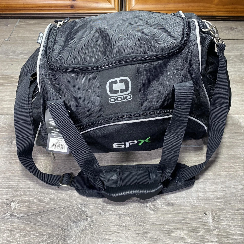 Ogio Crunch Duffel Bag Black Gym Travel Shoulder Strap Ventilated Pocket SPX - Image 1 of 4