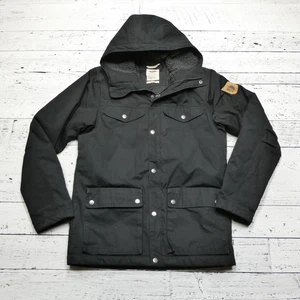 Fjallraven Greenland Winter Jacket Mens Small Black G-1000 Sherpa Lined Hooded - Picture 1 of 12