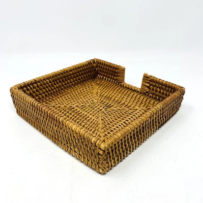 Porta servilletas de ratán porta servilletas cuadrado para servilletas de papel 7,5" X 7,5" X 1,5" Foto 1 de 4