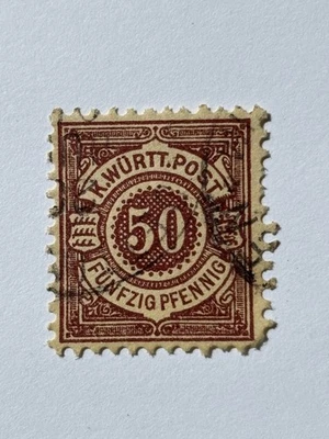 Estados alemanes - Wurttemberg - Scott #68 (1890) usado - envío gratuito Foto 1 de 2