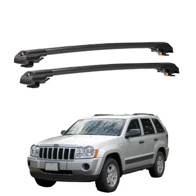Roof Racks for Jeep Grand Cherokee WK 2005–2010 Lockable Cross Bars 2 pcs Black Foto 1 de 4