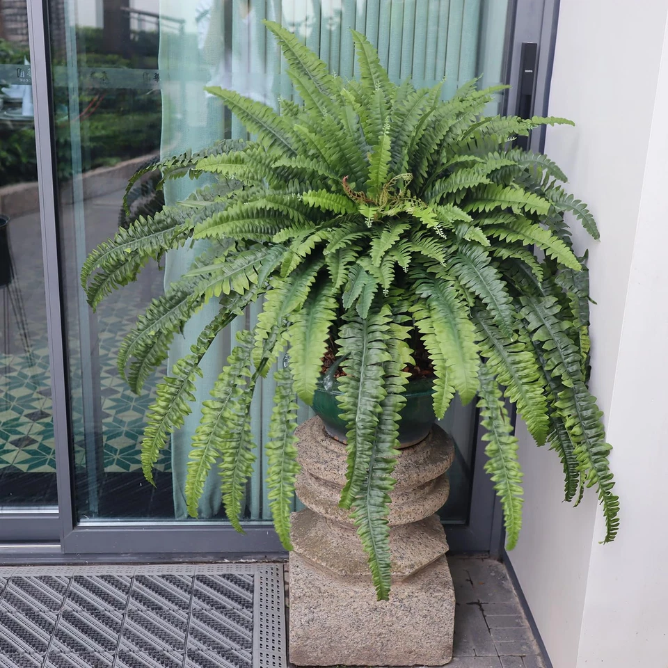 Helecho Artificial para Exterior Grande 68" Falso Helecho Plantas Artificiales Resistencia UV... Foto 1 de 4