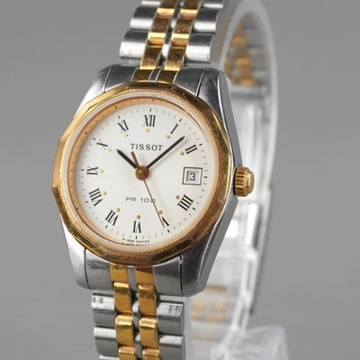 Reloj Mujer TISSOT PR100 P330/430 Dorado y Plata 25mm Vintage Batería Nueva Foto 1 de 4