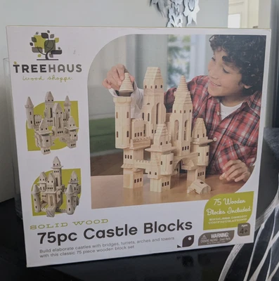 New TreeHaus 75pc Wooden Castle Blocks - Image 1 of 3