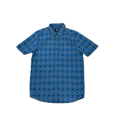 Volcom Men’s Sz Medium Woven Stackstone Classic Fit Blue Short Sleeve Button Up - Image 1 of 4