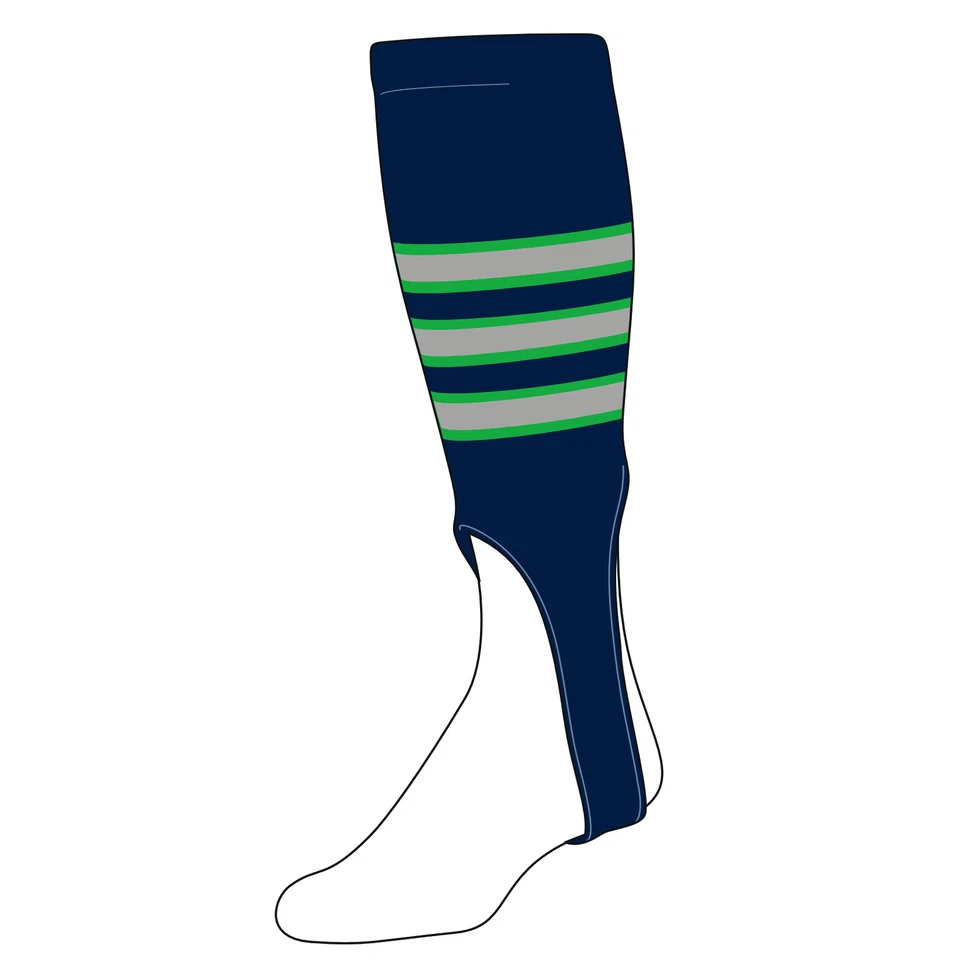 Estribos de béisbol TCK medianos (200D, 7 pulgadas) azul marino, lima, gris Foto 1 de 1