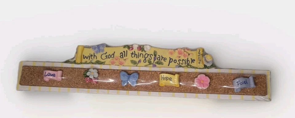Lady Jayne Magnetic Or Hang Message Cork Board with God all things are possible - Image 1 of 4
