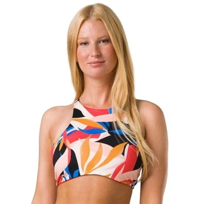 PrenAna Talla Mediana Tropics Onyx Bay Top de Natación Cuello Alto Tirantes Traje de Baño Q1-6 Foto 1 de 4