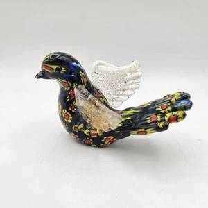 Vintage Murano Art Glass Millefiori Gold Fleck Bird/Dove Small Paperweight Free - Picture 1 of 9