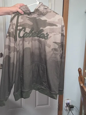 Cabelas толстовка с капюшоном размер 2XL камуфляж зеленый и серый пуловер толстовка с капюшоном  - Изображение 1 из 3