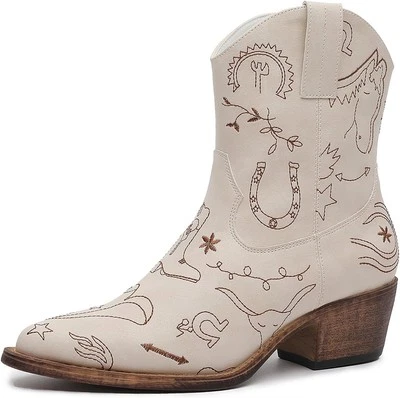 GLOBALWIN Women's Mid Calf Western Cowboy Boots Premium Cowgirl for...  - Image 1 of 4