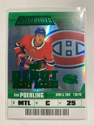 2019-20 Upper Deck Credentials Green #135 Ryan Poehling RC 22/25 - Image 1 of 2