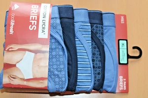 Marks & Spencer 5 Pack Cotton Lycra Briefs Cool & Fresh Blue mix XL 39-41 - Picture 1 of 2