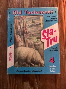 Vintage 1960's Old Testament Sta-Tru 4 Jigsaw Puzzles - Picture 1 of 6