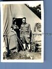Found Vintage Photo C+1780 Soldier Posed Outside Tent