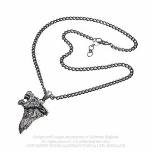 Schmuck/Halskette/Anhänger - Zinn - dunkler Wolf/Caniskopf - knurrend - Bild 1 von 1